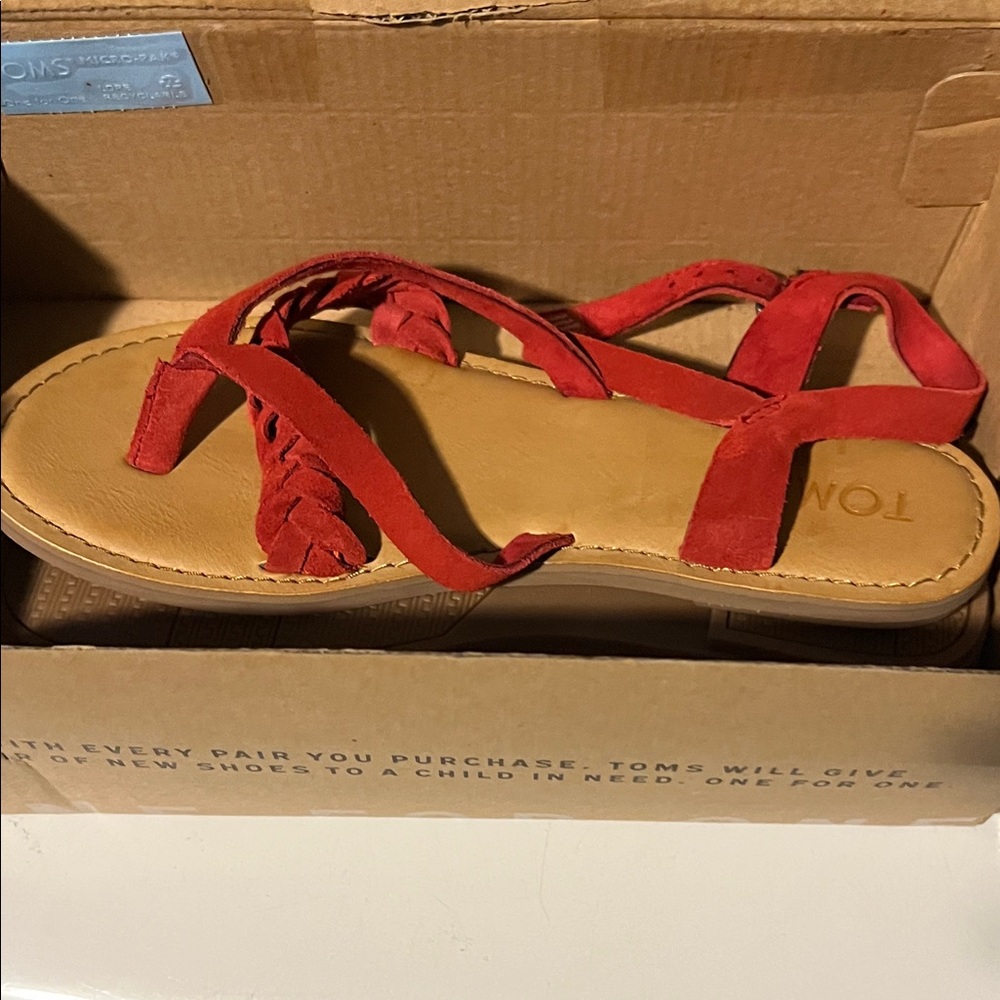 New, never worn- TOMS Women's Vibrant Red Sandals